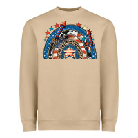 Mushroom American rainbow 4th of july Heavyweight Sweatshirt - CowGirlArtShop