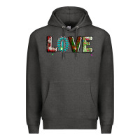 Charcoal Heather love christmas gemstone Premium Hoodie - AdoDesignShop
