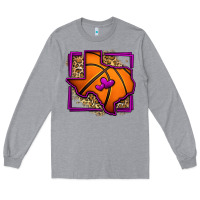 Heather Grey leopard basketball texas map Long Sleeve Tee - Jasminsmagicworld