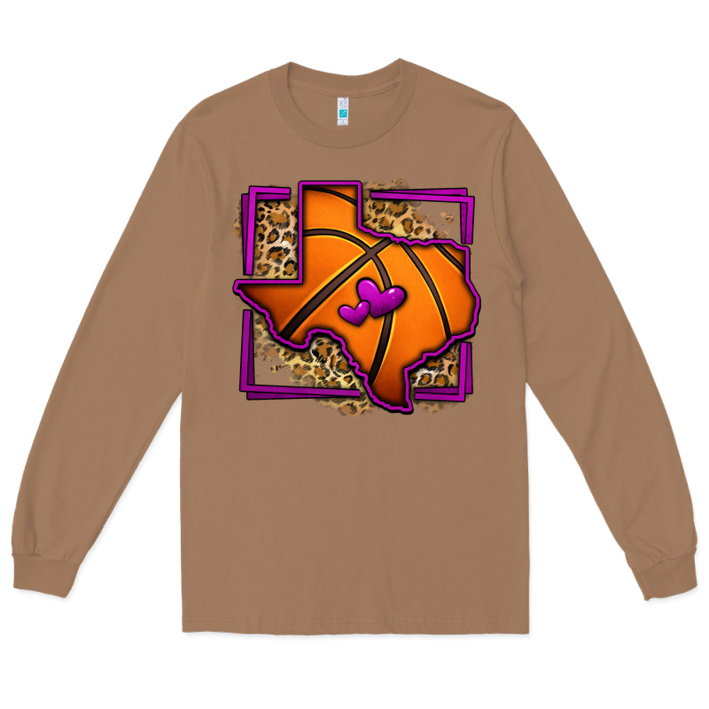 Leopard Basketball Texas Map Long Sleeve Tee by Jasminsmagicworld | Teevron