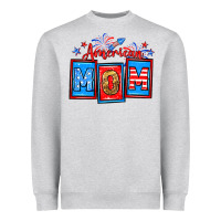 Heather Grey American mom Heavyweight Sweatshirt - Neo Western