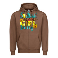 Chestnut softball it's a girl thing Zipper Hoodie - LillyAllenDesigns