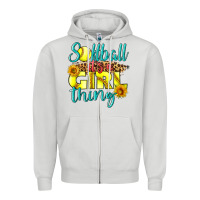 Dove Grey softball it's a girl thing Zipper Hoodie - LillyAllenDesigns