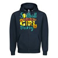 Navy softball it's a girl thing Zipper Hoodie - LillyAllenDesigns