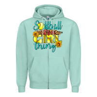 Seafoam softball it's a girl thing Zipper Hoodie - LillyAllenDesigns
