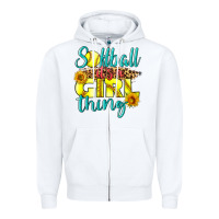 White softball it's a girl thing Zipper Hoodie - LillyAllenDesigns
