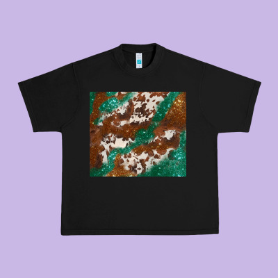 Brown Cowhide Glitter Urban Heavy Tee Designed By Barkaloodesign