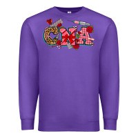 Purple valentines day cna Premium Sweatshirt - NancyCooperArtShop