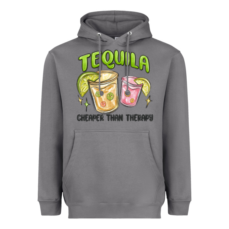 Tequila Cheaper Than Therapy Heavyweight Hoodie by MaliasSmallBusiness | Teevron