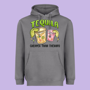 Tequila Cheaper Than Therapy Heavyweight Hoodie Designed By Maliassmallbusiness