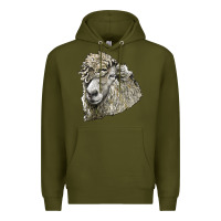 Army Green lincoln sheep head Premium Hoodie - LillyAllenDesigns