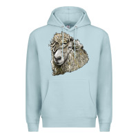 Blue Mist lincoln sheep head Premium Hoodie - LillyAllenDesigns