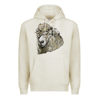 Oatmeal Heather lincoln sheep head Premium Hoodie - LillyAllenDesigns