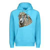 Ocean Blue lincoln sheep head Premium Hoodie - LillyAllenDesigns
