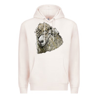 Pale Pink lincoln sheep head Premium Hoodie - LillyAllenDesigns