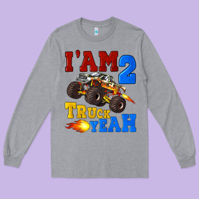 I'am Two Truck Yeah Long Sleeve Tee Designed By Artiststas