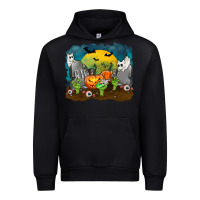 Black Cemetery with Ghost Cats Urban Hoodie - texasbilliewilder