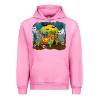 Fuchsia Pink Cemetery with Ghost Cats Urban Hoodie - texasbilliewilder