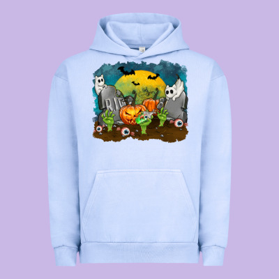 Cemetery With Ghost Cats Urban Hoodie Designed By Texasbilliewilder