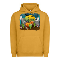 Pigment Peanut Butter Cemetery with Ghost Cats Urban Hoodie - texasbilliewilder