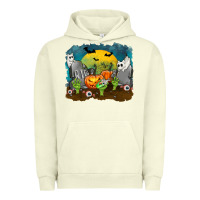 Pigment Pistachio Cemetery with Ghost Cats Urban Hoodie - texasbilliewilder