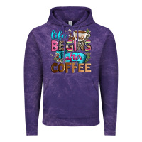 Cloud Purple life begins after coffee Vintage Hoodie - Zillion Design Studio