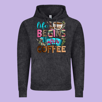 Life Begins After Coffee Vintage Hoodie Designed By Zillion Design Studio