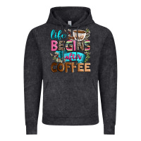Vintage Black life begins after coffee Vintage Hoodie - Zillion Design Studio