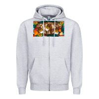 Heather Grey western cow cockerel chick  serape leopard sunflowers license plate te Zipper Hoodie - BarkalooDesign