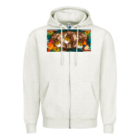 Oatmeal Heather western cow cockerel chick  serape leopard sunflowers license plate te Zipper Hoodie - BarkalooDesign