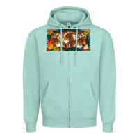 Seafoam western cow cockerel chick  serape leopard sunflowers license plate te Zipper Hoodie - BarkalooDesign