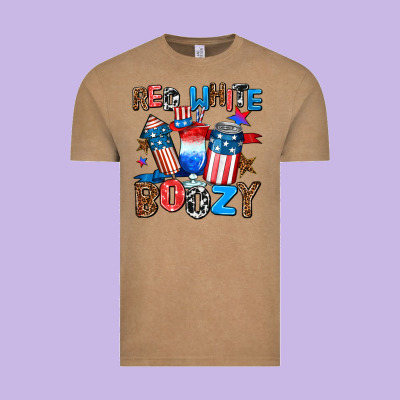 Red White Boozy Vintage Tee Designed By Adodesignshop