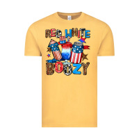 Vintage Mustard red white boozy Vintage Tee - AdoDesignShop