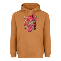Meerkat pink winter long haired cow Heavyweight Hoodie - NancyCooperArtShop