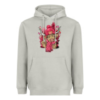 Moon Dust pink winter long haired cow Heavyweight Hoodie - NancyCooperArtShop