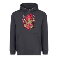 Smoke pink winter long haired cow Heavyweight Hoodie - NancyCooperArtShop