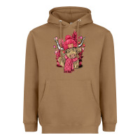 Toasted Coconut pink winter long haired cow Heavyweight Hoodie - NancyCooperArtShop
