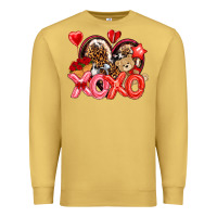 Antique Gold xo xo with leopard and cowhide heart Premium Sweatshirt - NancyCooperArtShop