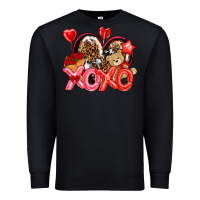 Black xo xo with leopard and cowhide heart Premium Sweatshirt - NancyCooperArtShop