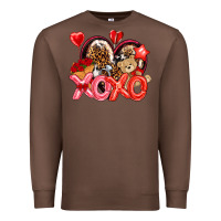 Chestnut xo xo with leopard and cowhide heart Premium Sweatshirt - NancyCooperArtShop