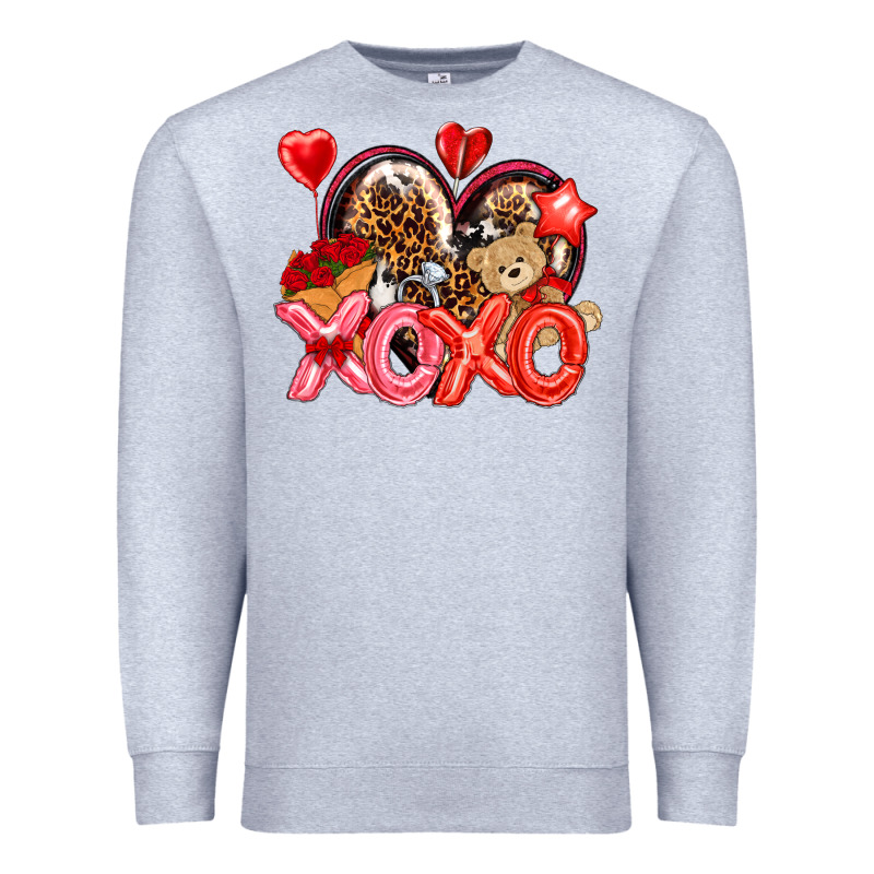 Xo Xo With Leopard And Cowhide Heart Premium Sweatshirt by NancyCooperArtShop | Teevron