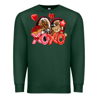 Sports Green xo xo with leopard and cowhide heart Premium Sweatshirt - NancyCooperArtShop