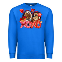 True Royal xo xo with leopard and cowhide heart Premium Sweatshirt - NancyCooperArtShop