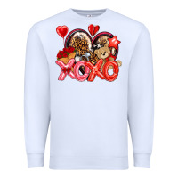 White xo xo with leopard and cowhide heart Premium Sweatshirt - NancyCooperArtShop