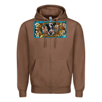 Chestnut western cow turquoise’s white flowers license plate template Zipper Hoodie - BarkalooDesign