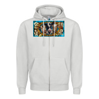 Dove Grey western cow turquoise’s white flowers license plate template Zipper Hoodie - BarkalooDesign