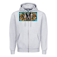 Heather Grey western cow turquoise’s white flowers license plate template Zipper Hoodie - BarkalooDesign
