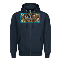 Navy western cow turquoise’s white flowers license plate template Zipper Hoodie - BarkalooDesign