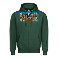 Sports Green western cow turquoise’s white flowers license plate template Zipper Hoodie - BarkalooDesign