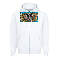 White western cow turquoise’s white flowers license plate template Zipper Hoodie - BarkalooDesign